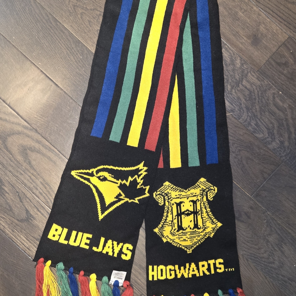 Blue Jay And Harry Potter Hogwarts Scarf with Colorful Stripes Never Worn
